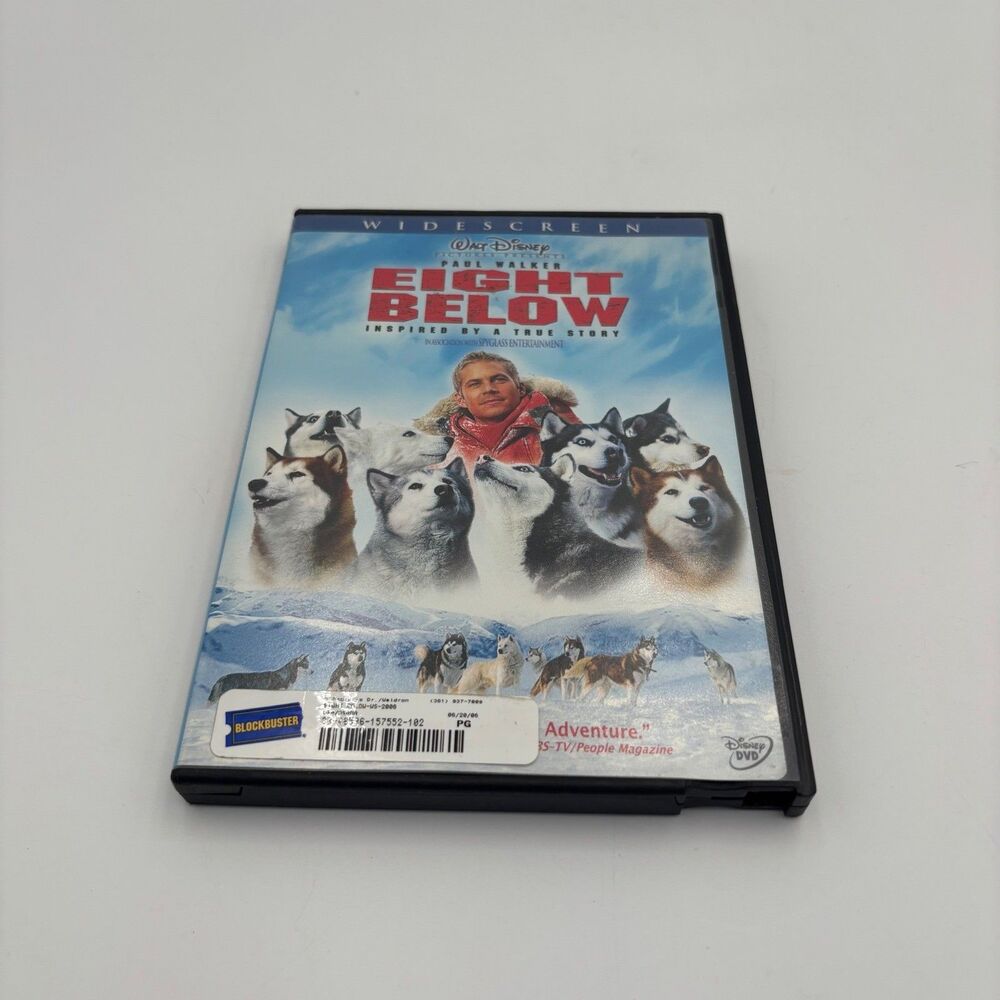 Disney Eight Below DVD Multicolor Good Widescreen Paul Walker Sled Dog Movie